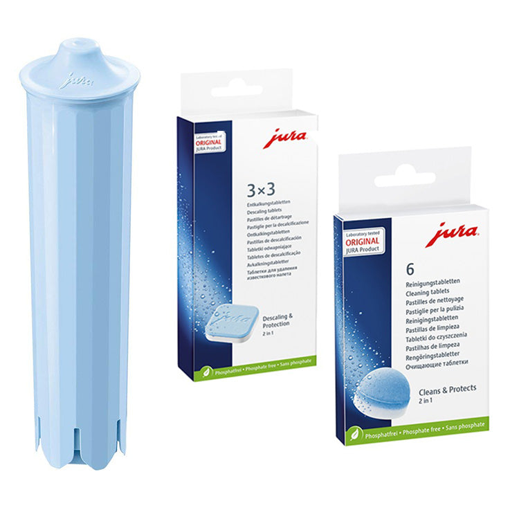 Jura Descaling, Cleaning Tablets with Claris Blue Water Filter Kit - La Cuisine International Parts